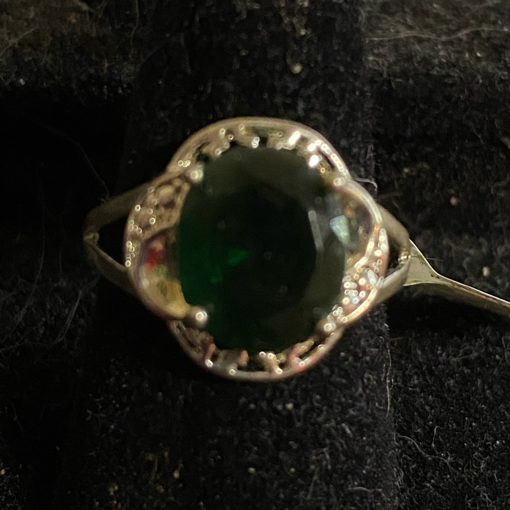 Sterling Silver .925 Teal Blue CZ Ring Size 6 - Picture 5 of 7